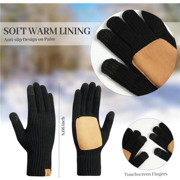 Winter Beanie Hat Scarf Glove Set with Pom Pom Neck Warmer Scarves for Women main image 7